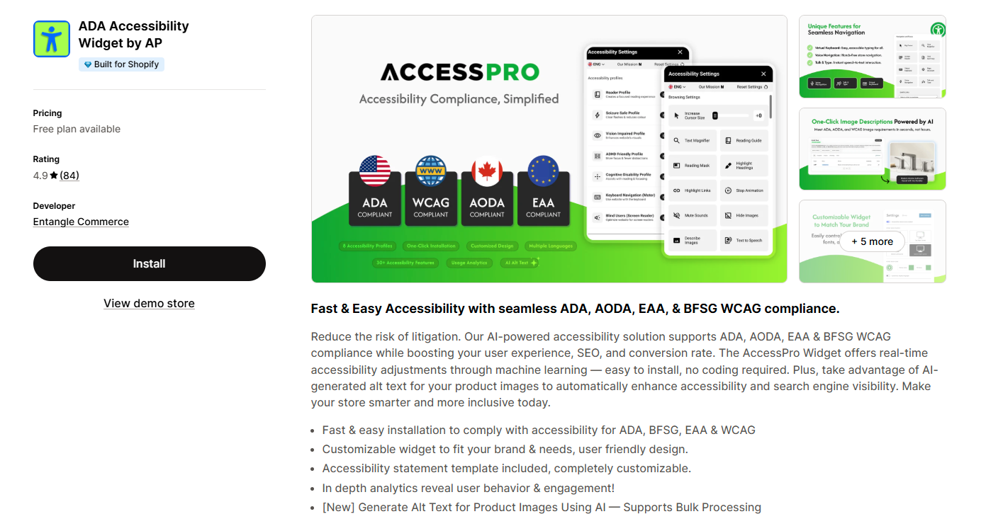 ADA Accessibility Widget by AP