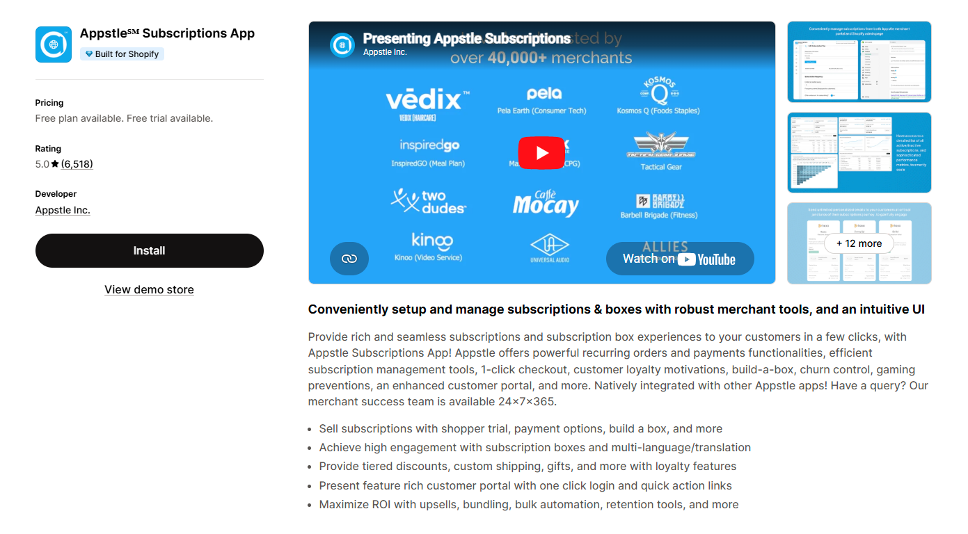 Appstle Subsriptions App