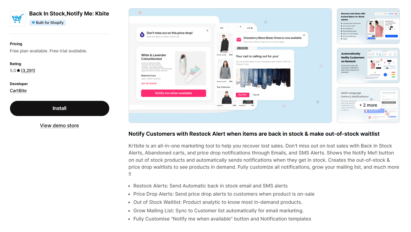 Back In Stock,Notify Me: Kbite