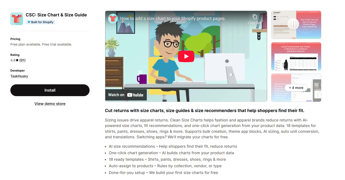 CSC: Size Chart & Size Guide