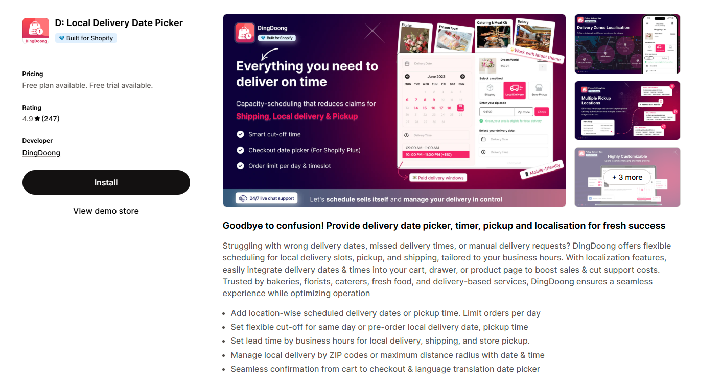 DingDoong Local Delivery DatePicker