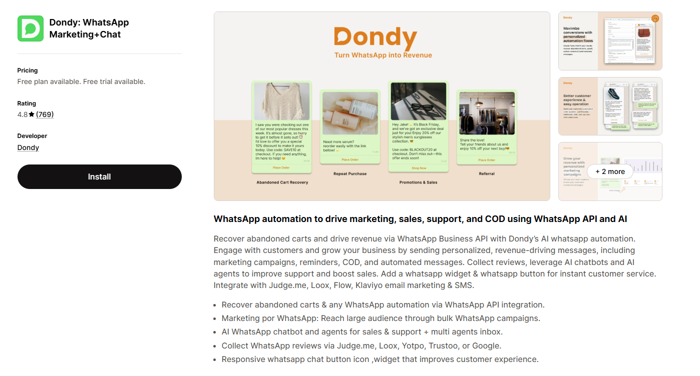 Dondy: WhatsApp Marketing+Chat