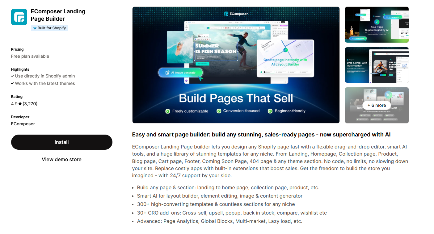 EComposer Landing Page Builder