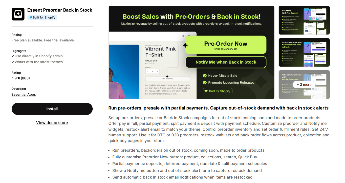 Essent Preorder Back in Stock