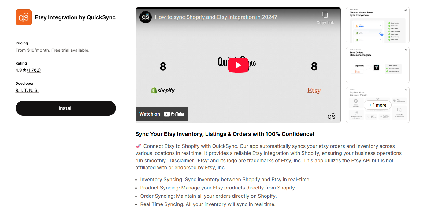 Etsy Integration by QuickSync