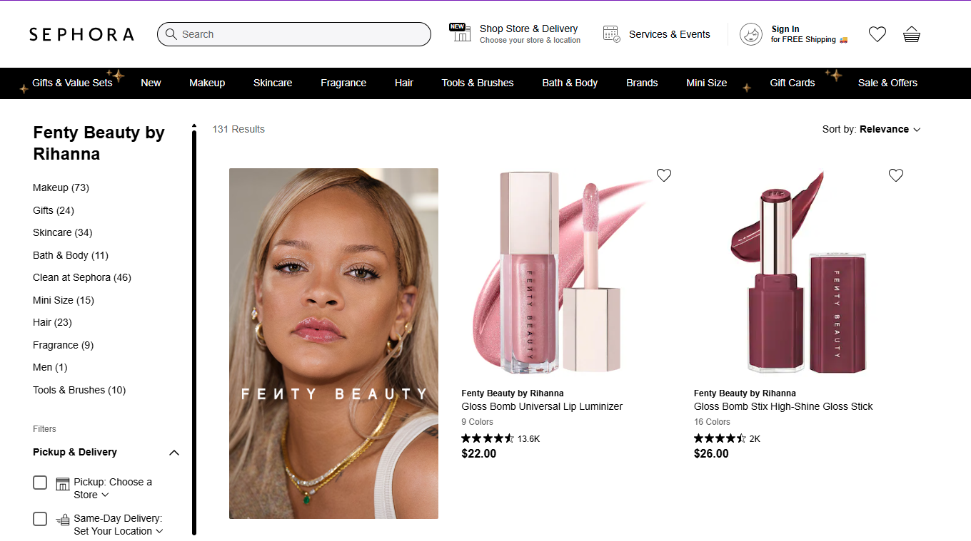 Fenty Beauty on Sephora