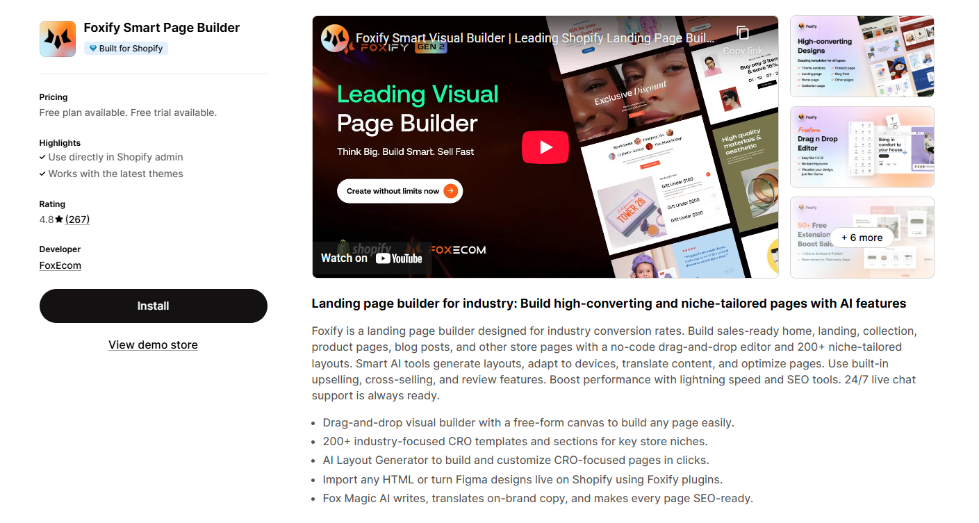 Foxify Smart Page Builder