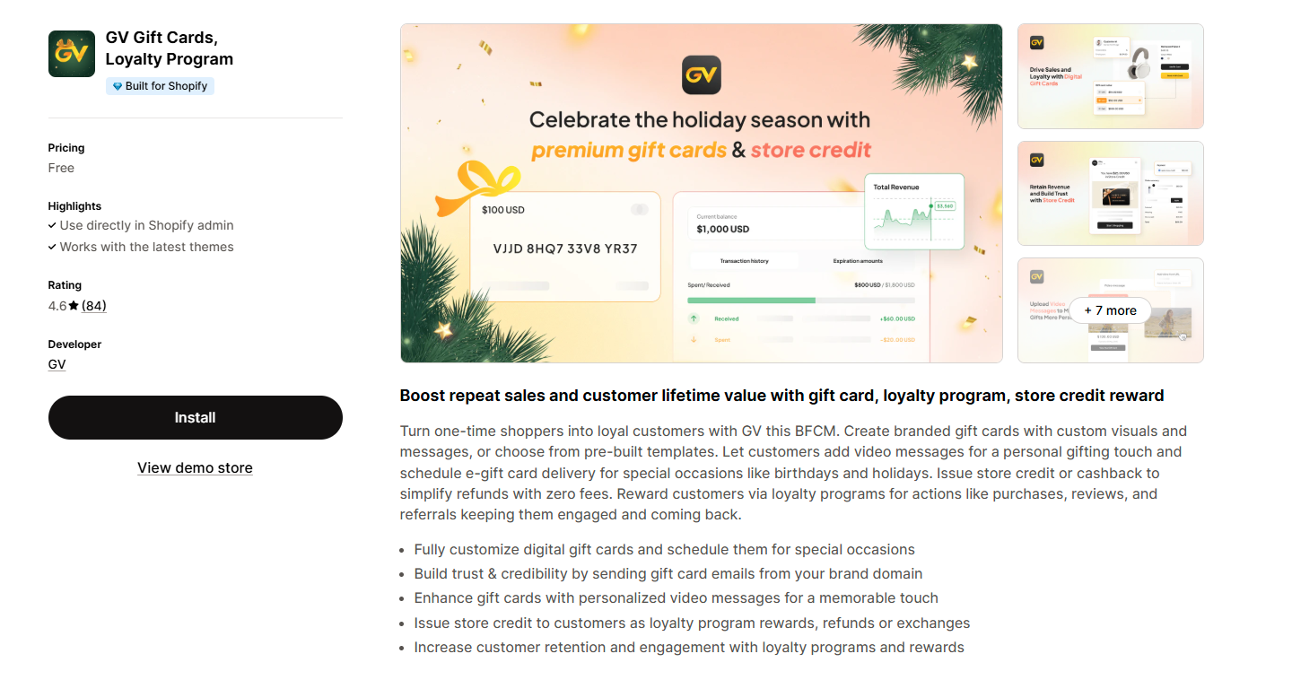 GV Gift Cards, Loyalty Program