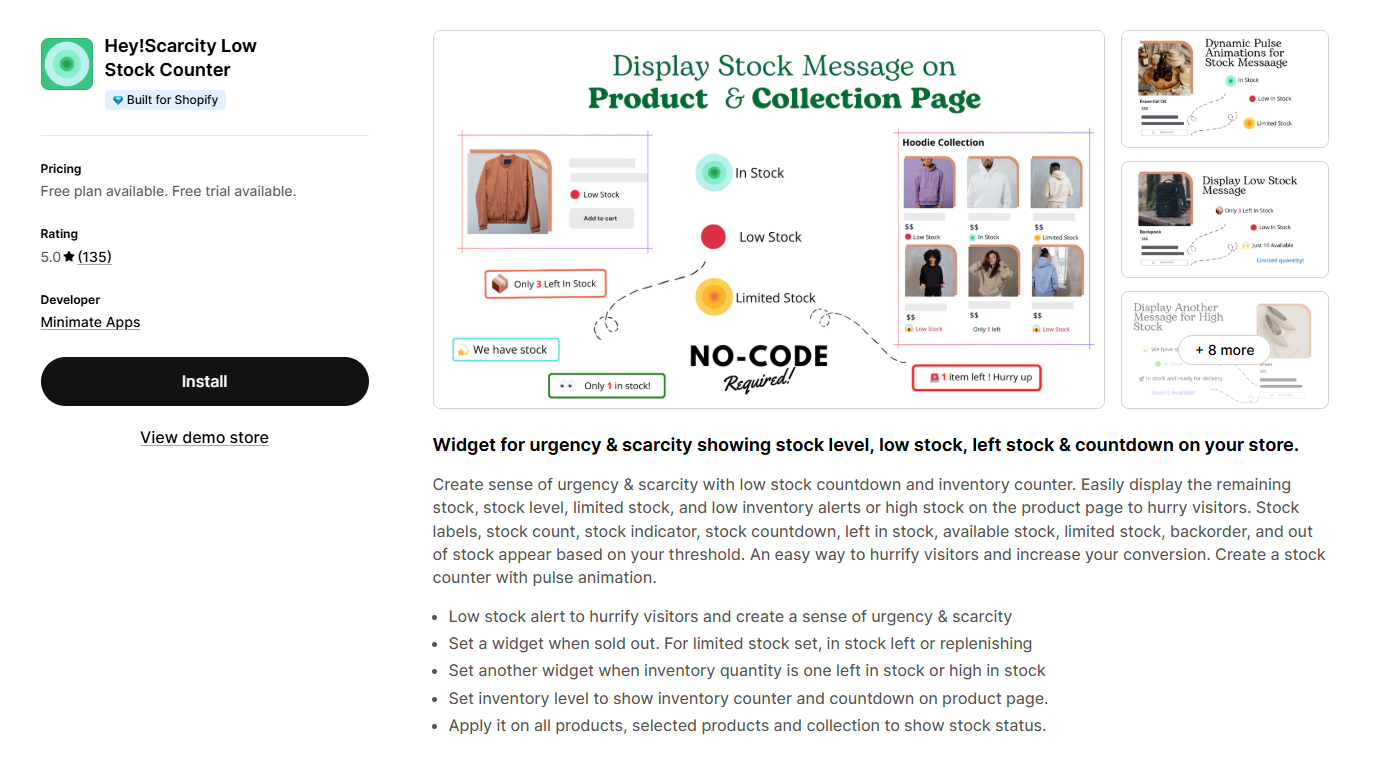 Hey!Scarcity Low Stock Counter