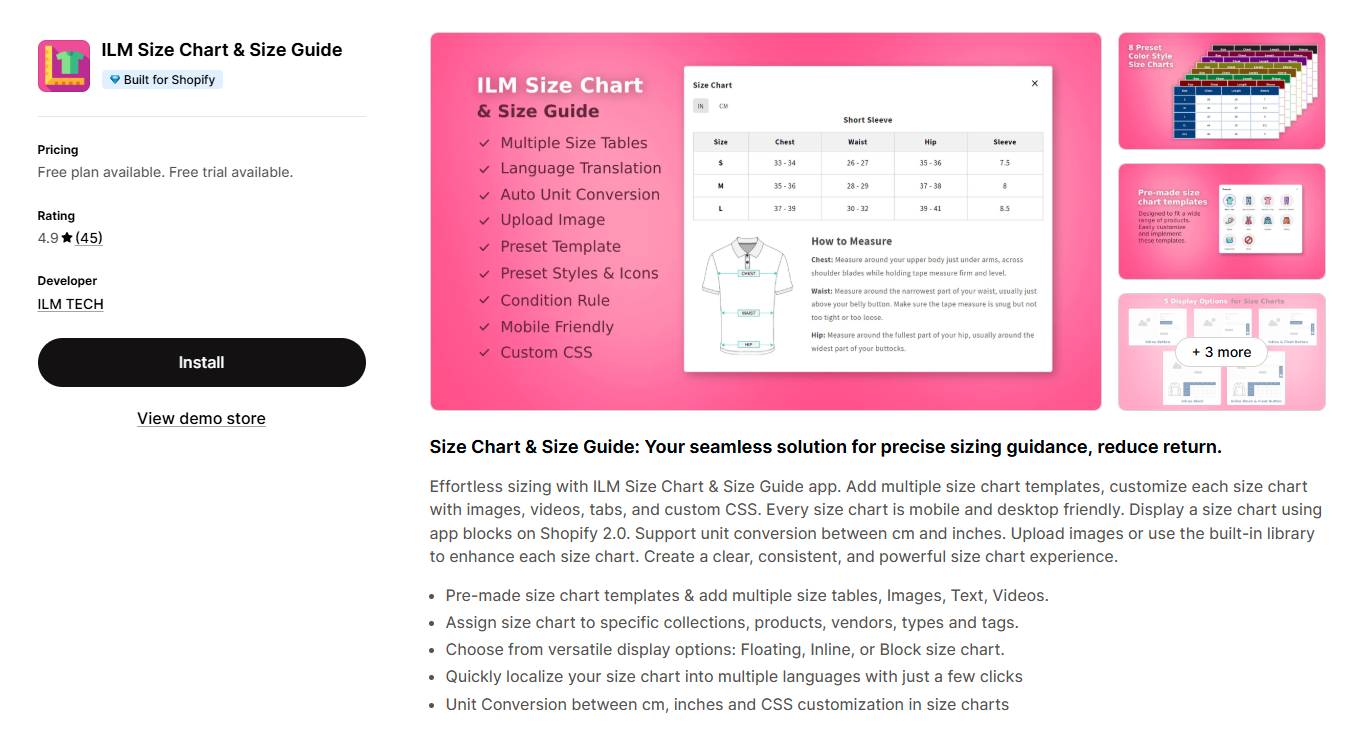 ILM Size Chart & Size Guide