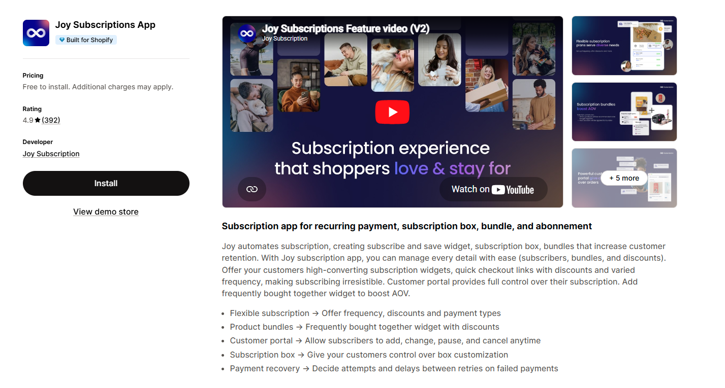 Joy Subscriptions App