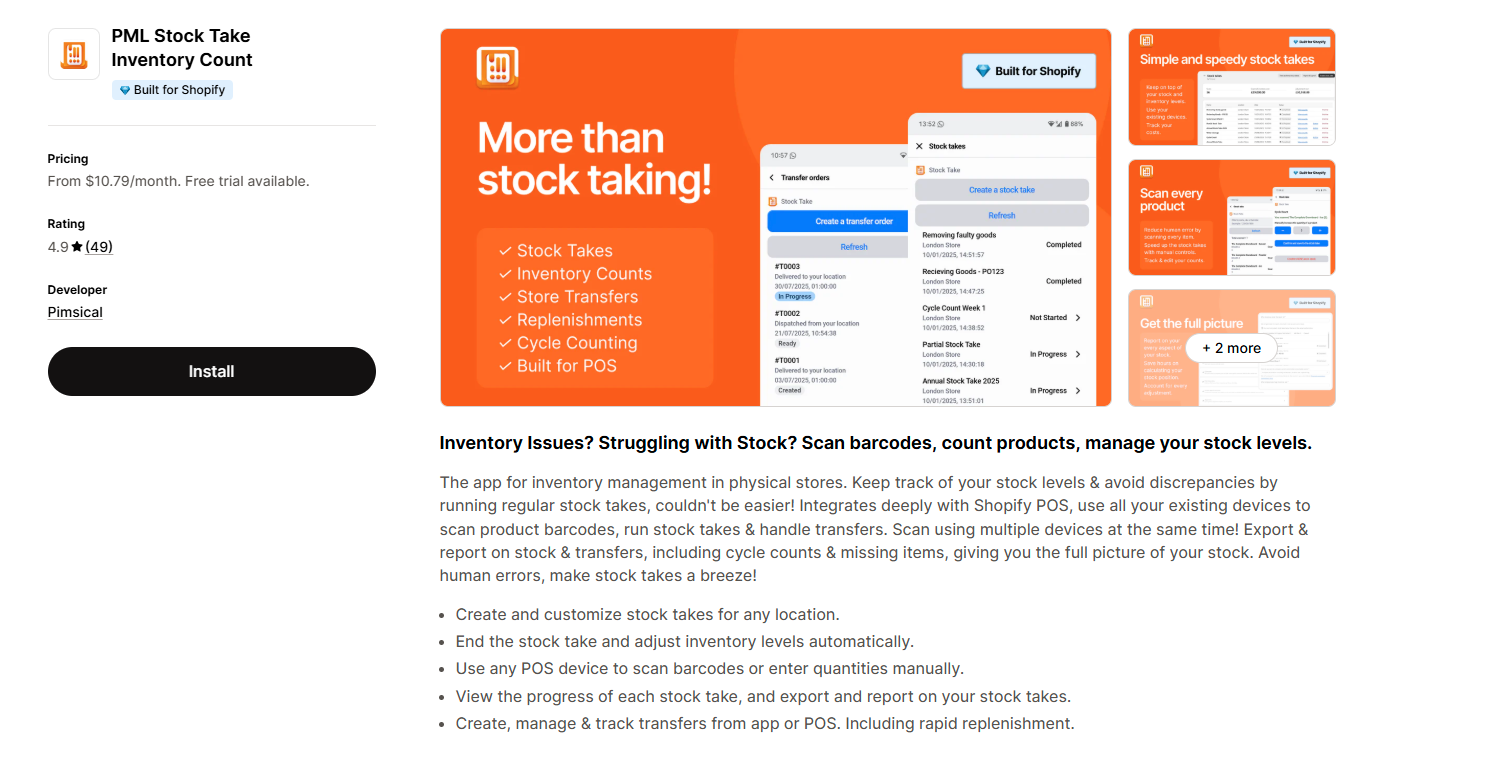 PML Stock Take Inventory Count