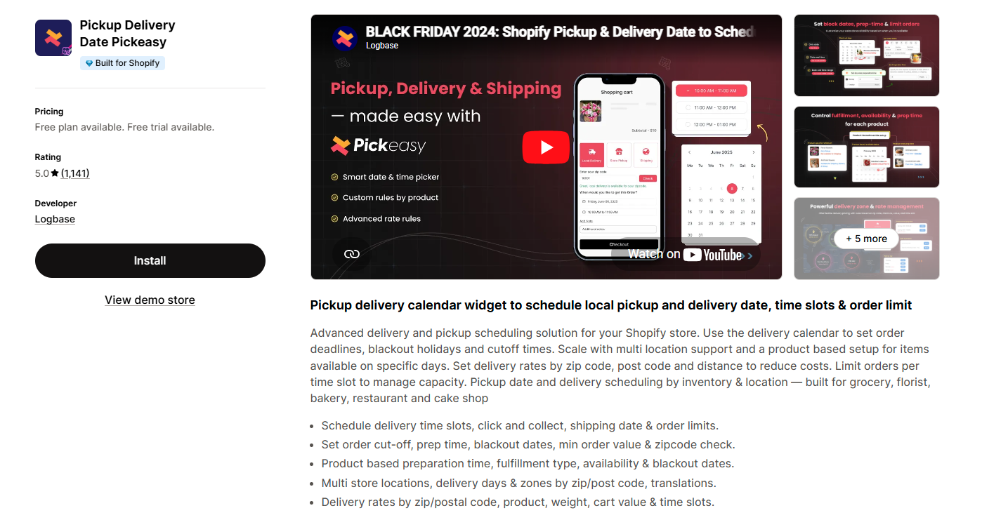 Pickup Delivery Date Pickeasy