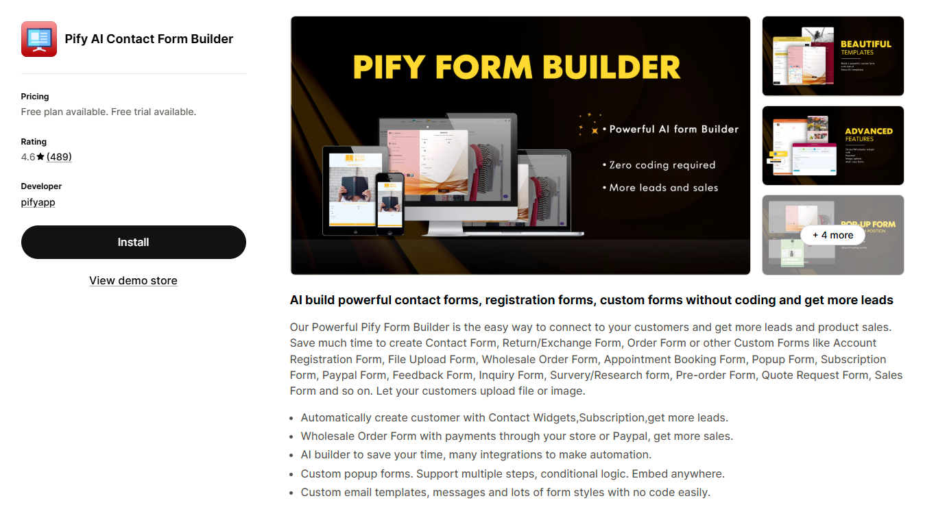 Pify Ai Contact Form Builder