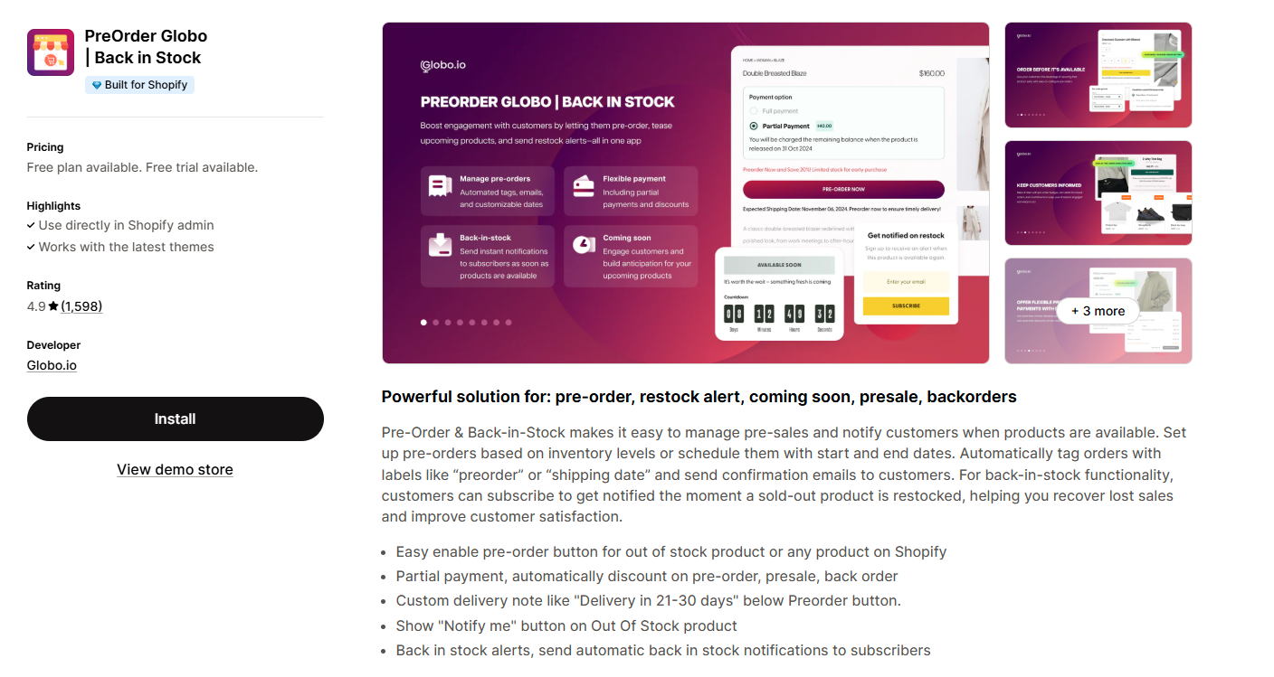 PreOrder Globo | Back in Stock