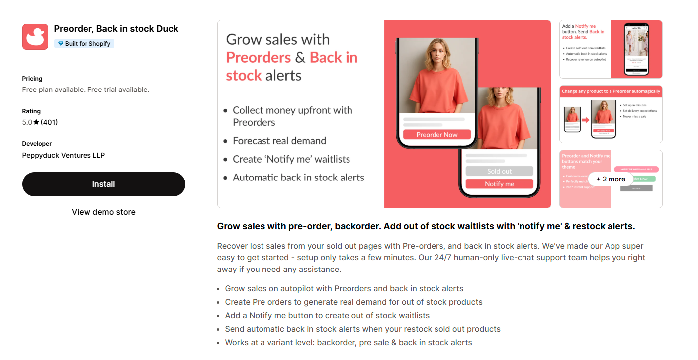 Preorder, Back in stock Duck