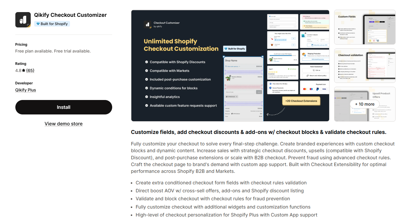 Qikify Checkout Customizer