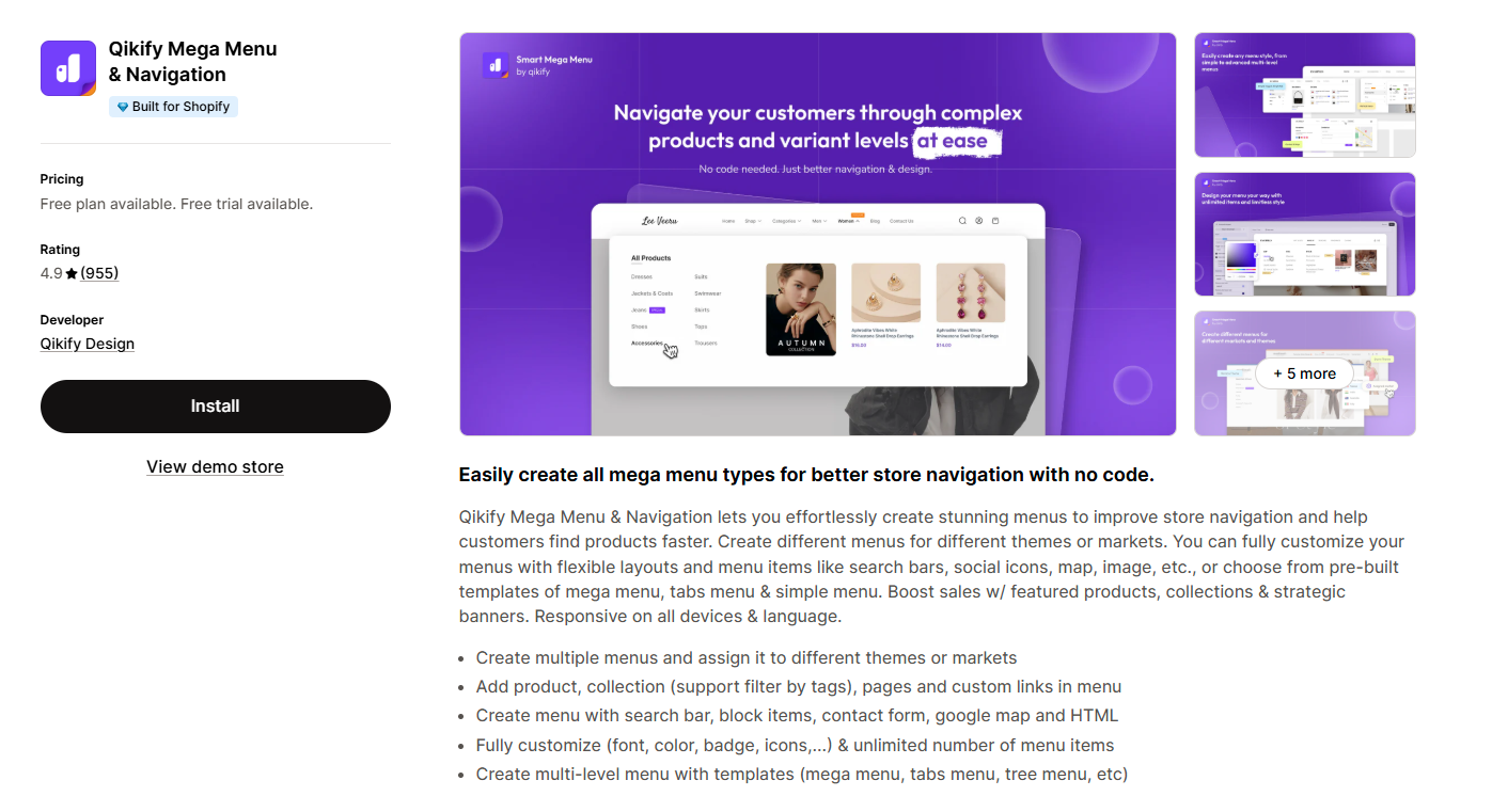 Qikify Mega Menu & Navigation