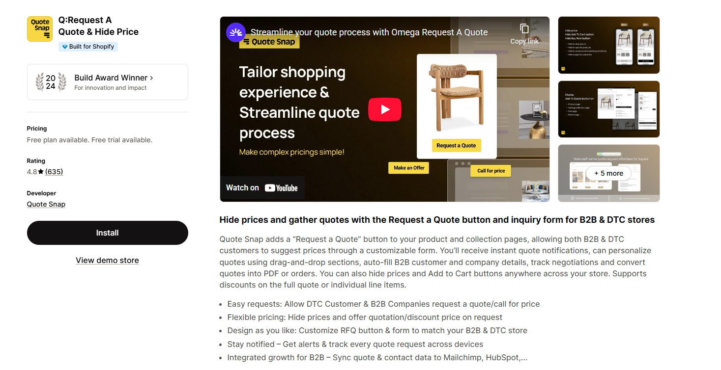 Q:Request A Quote & Hide Price