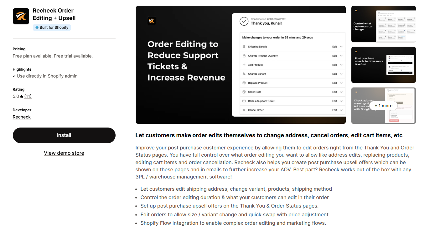 Recheck Order Editing