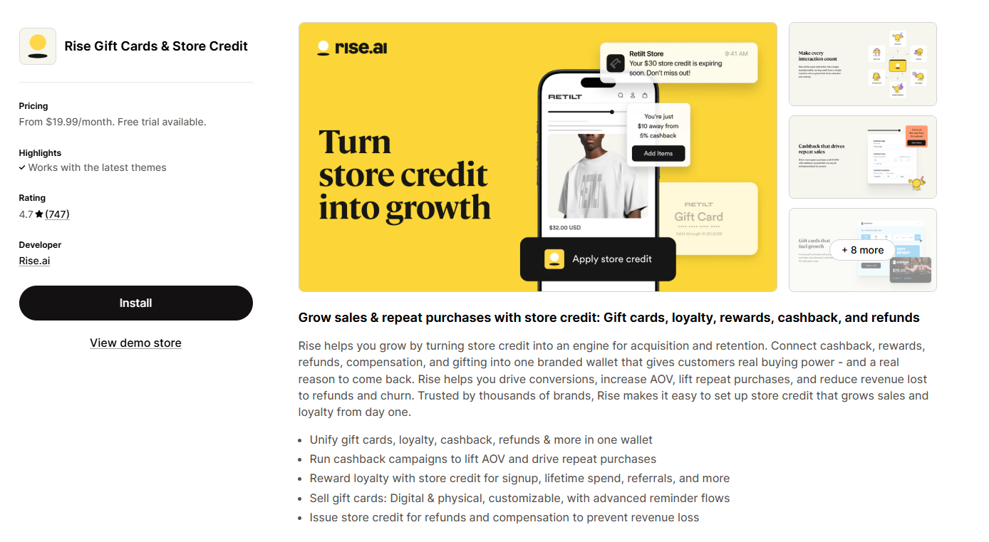 Rise Gift Cards & Store Credit