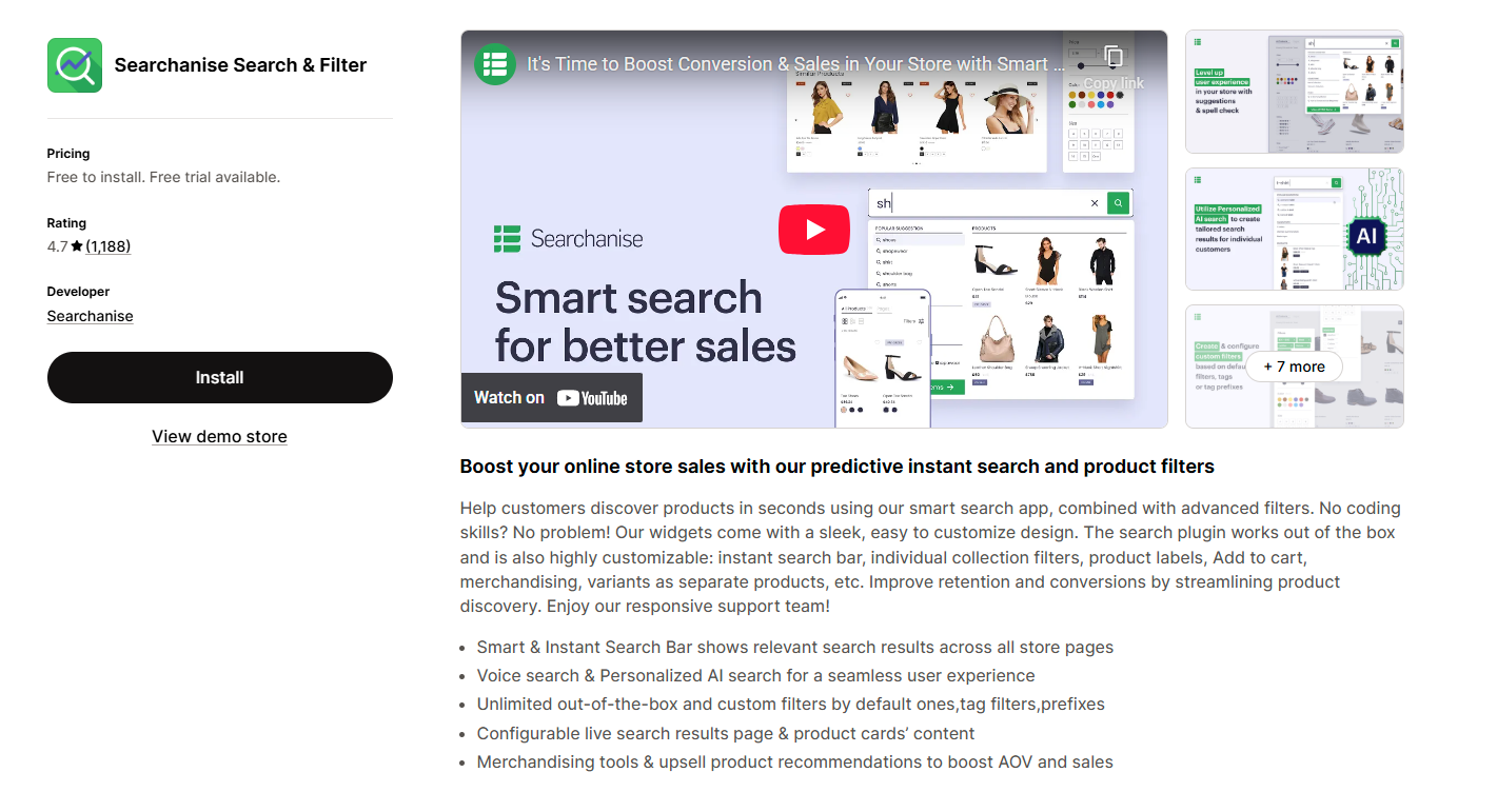 Searchanise Search & Filter