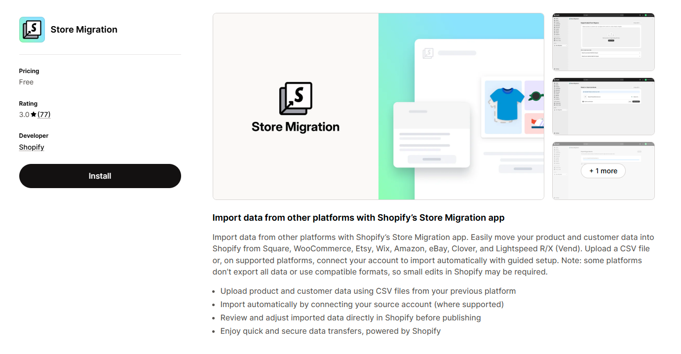 Shopify Store Migration App