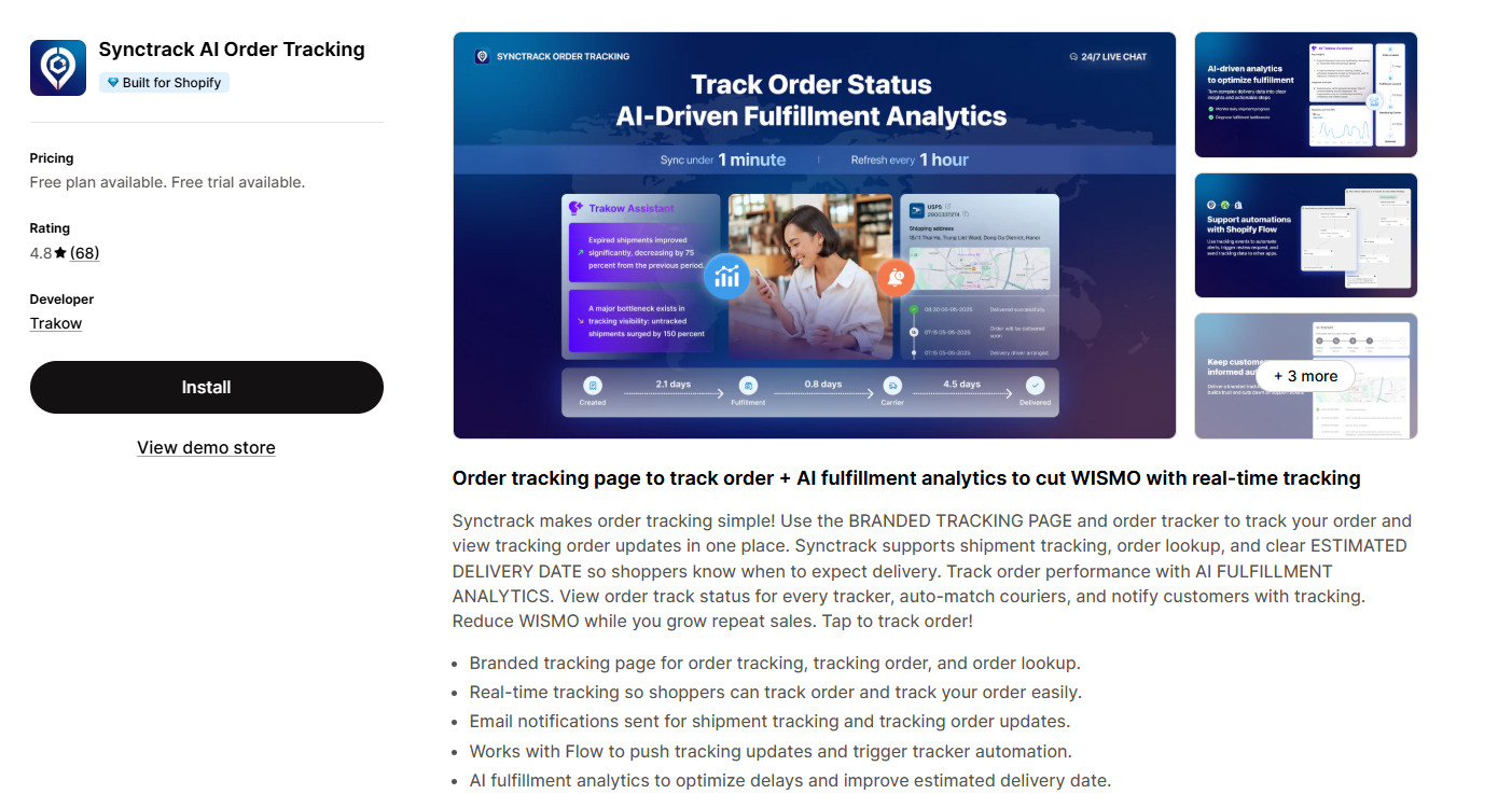 Synctrack Order Tracking