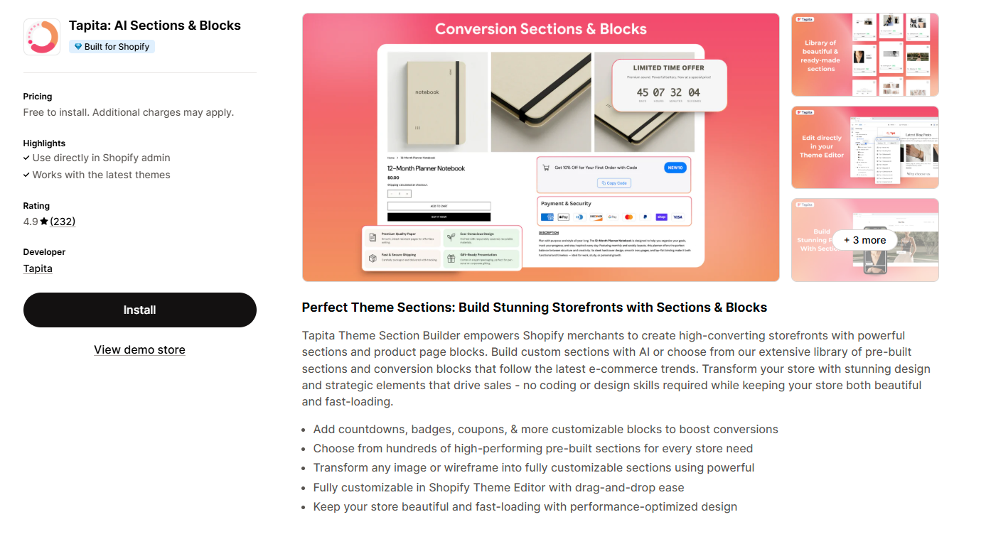 Tapita: AI Sections & Blocks