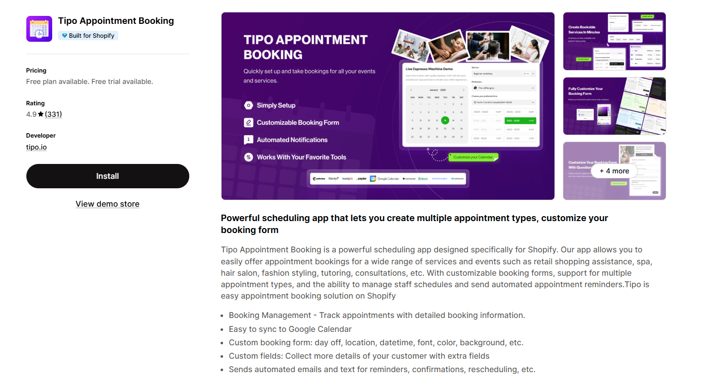 Tipo Appointment Booking