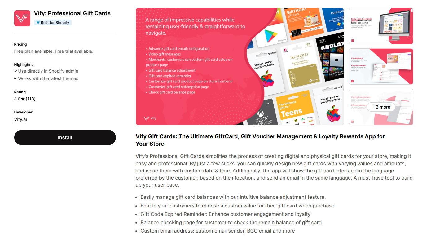 Vify: Professional Gift Cards