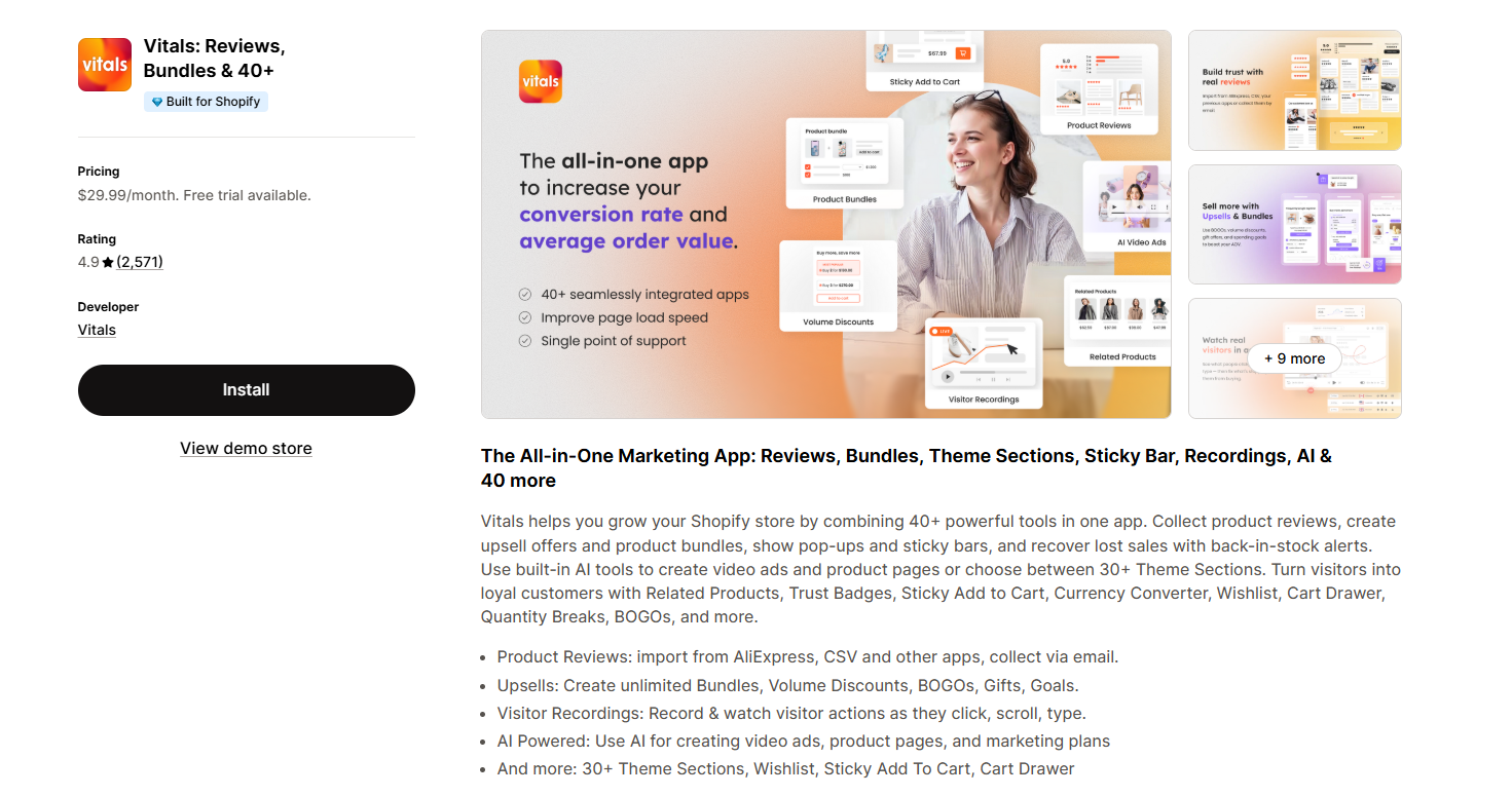 Vitals: Reviews, Bundles 