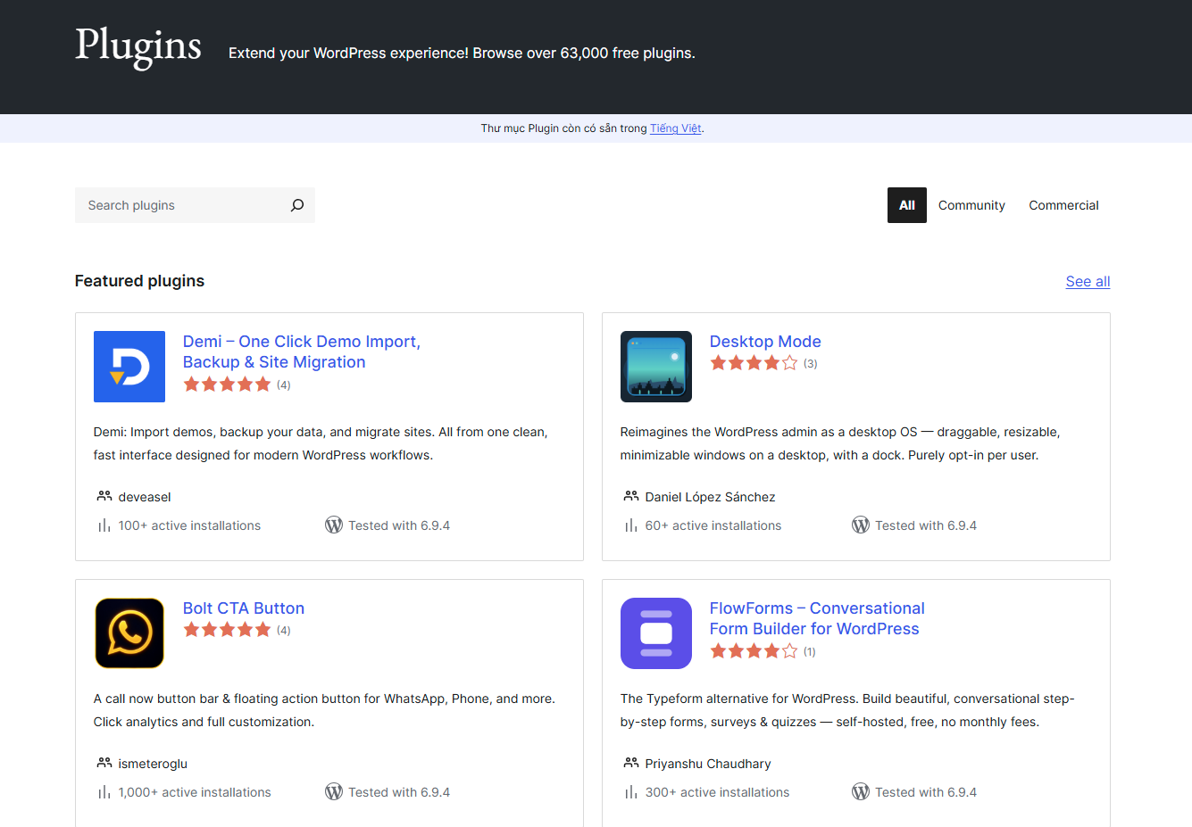 Wordpress plugin market